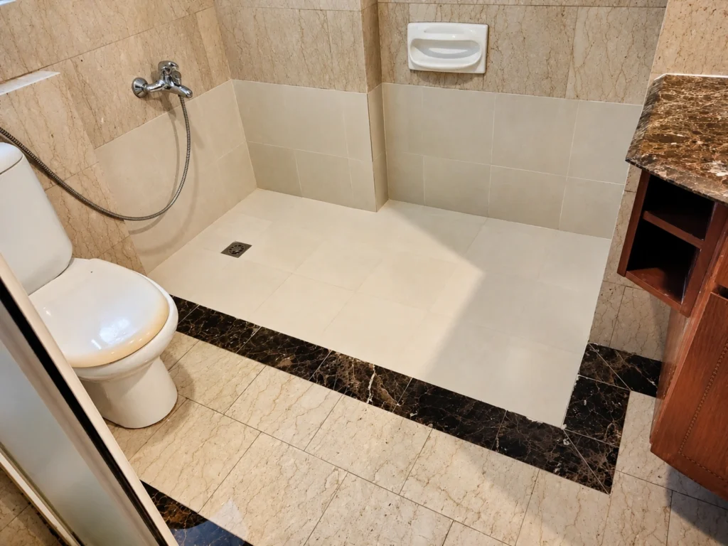 Bathroom after shower conversion