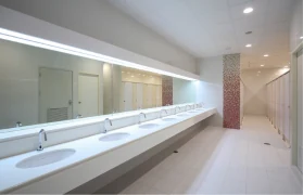 Commercial toilet tiling